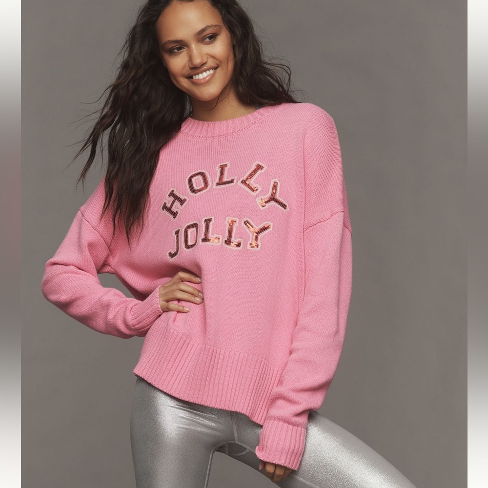 Beach Riot Pink 'Holly Jolly' Crewneck Sweater